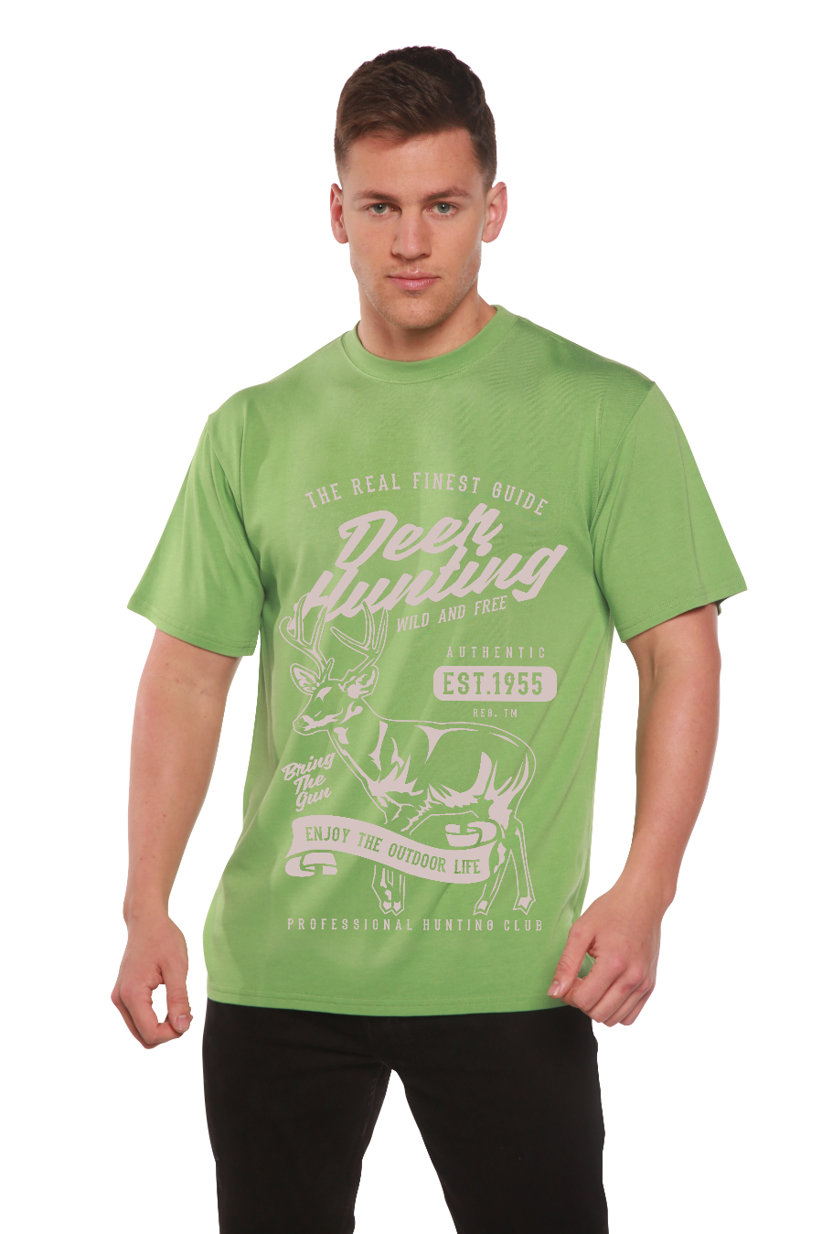 Deer Hunting Men's Bamboo Viscose/Organic Cotton Short Sleeve Graphic T-Shirt - The7Letter