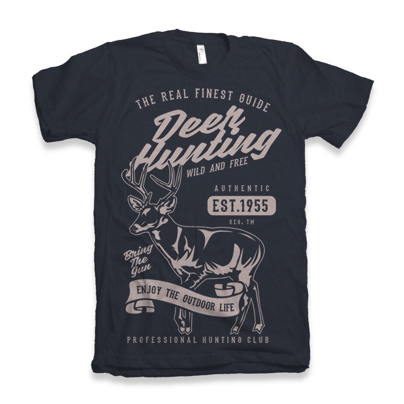 Deer Hunting Men's Bamboo Viscose/Organic Cotton Short Sleeve Graphic T-Shirt - The7Letter