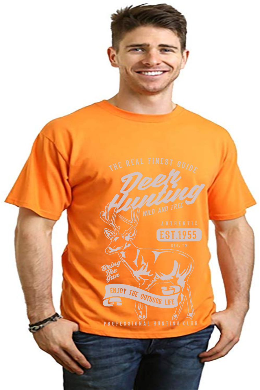 Deer Hunting Men's Bamboo Viscose/Organic Cotton Short Sleeve Graphic T-Shirt - The7Letter