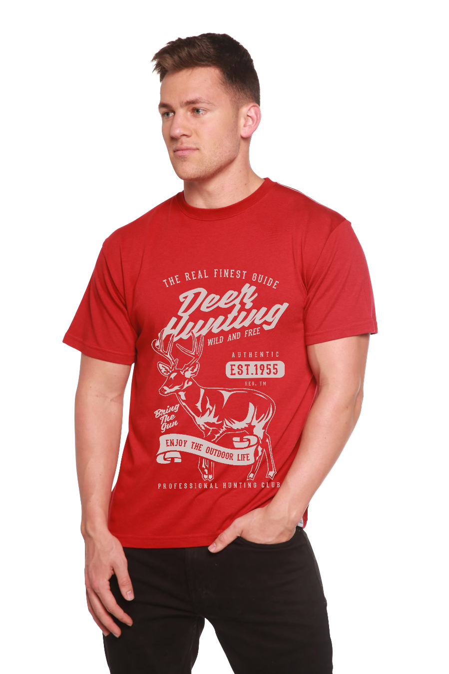 Deer Hunting Men's Bamboo Viscose/Organic Cotton Short Sleeve Graphic T-Shirt - The7Letter