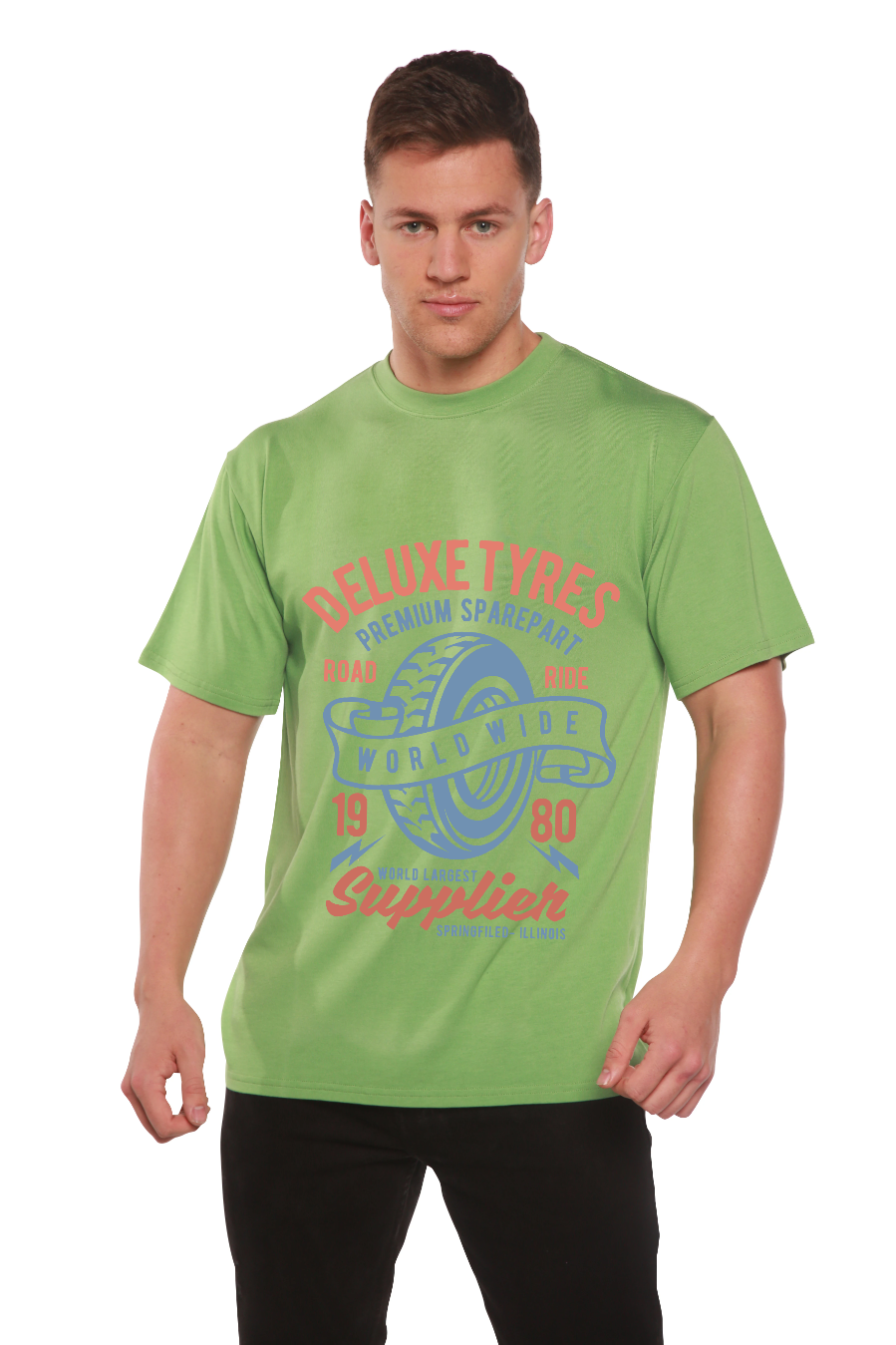 Deluxe Tyres Men's Bamboo Viscose/Organic Cotton Short Sleeve Graphic T-Shirt - The7Letter