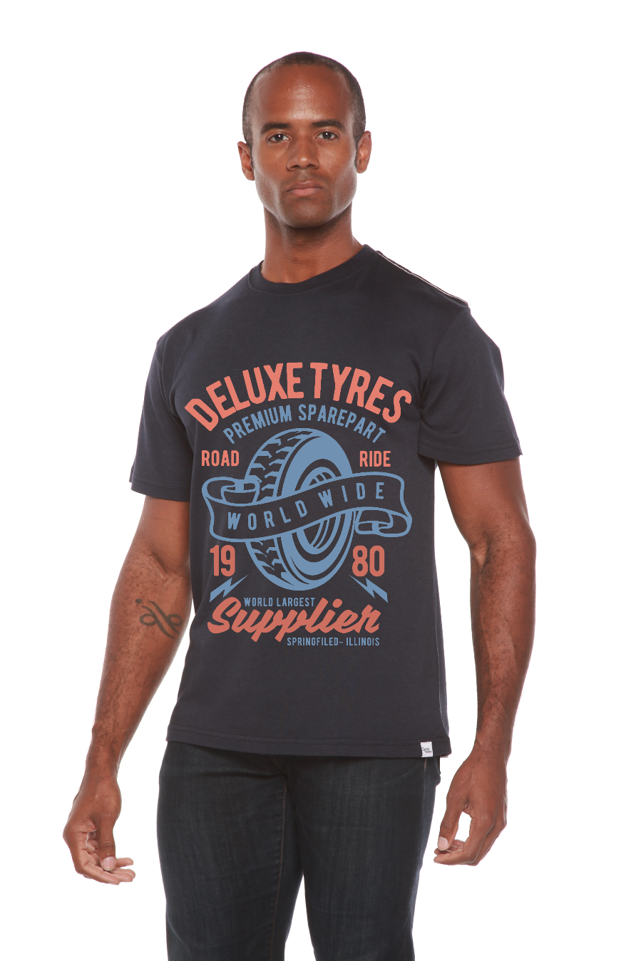 Deluxe Tyres Men's Bamboo Viscose/Organic Cotton Short Sleeve Graphic T-Shirt - The7Letter