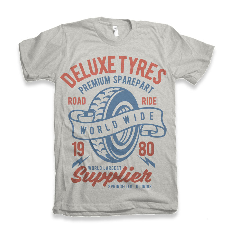 Deluxe Tyres Men's Bamboo Viscose/Organic Cotton Short Sleeve Graphic T-Shirt - The7Letter