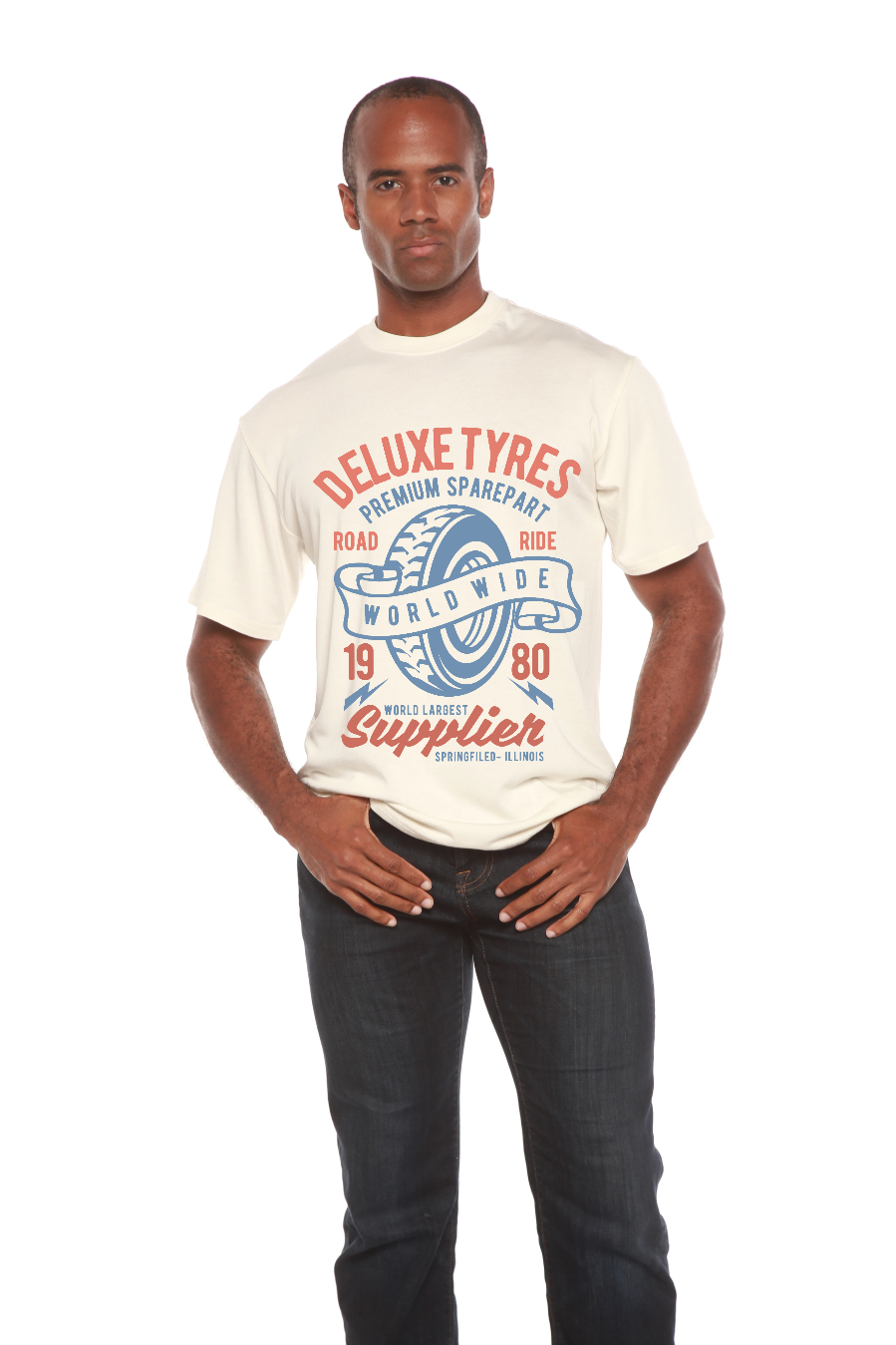 Deluxe Tyres Men's Bamboo Viscose/Organic Cotton Short Sleeve Graphic T-Shirt - The7Letter