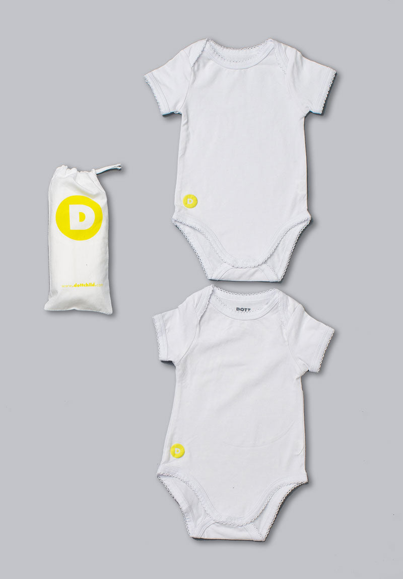 Baby Girl 2pc White Short Sleeve Onesie Set - The7Letter