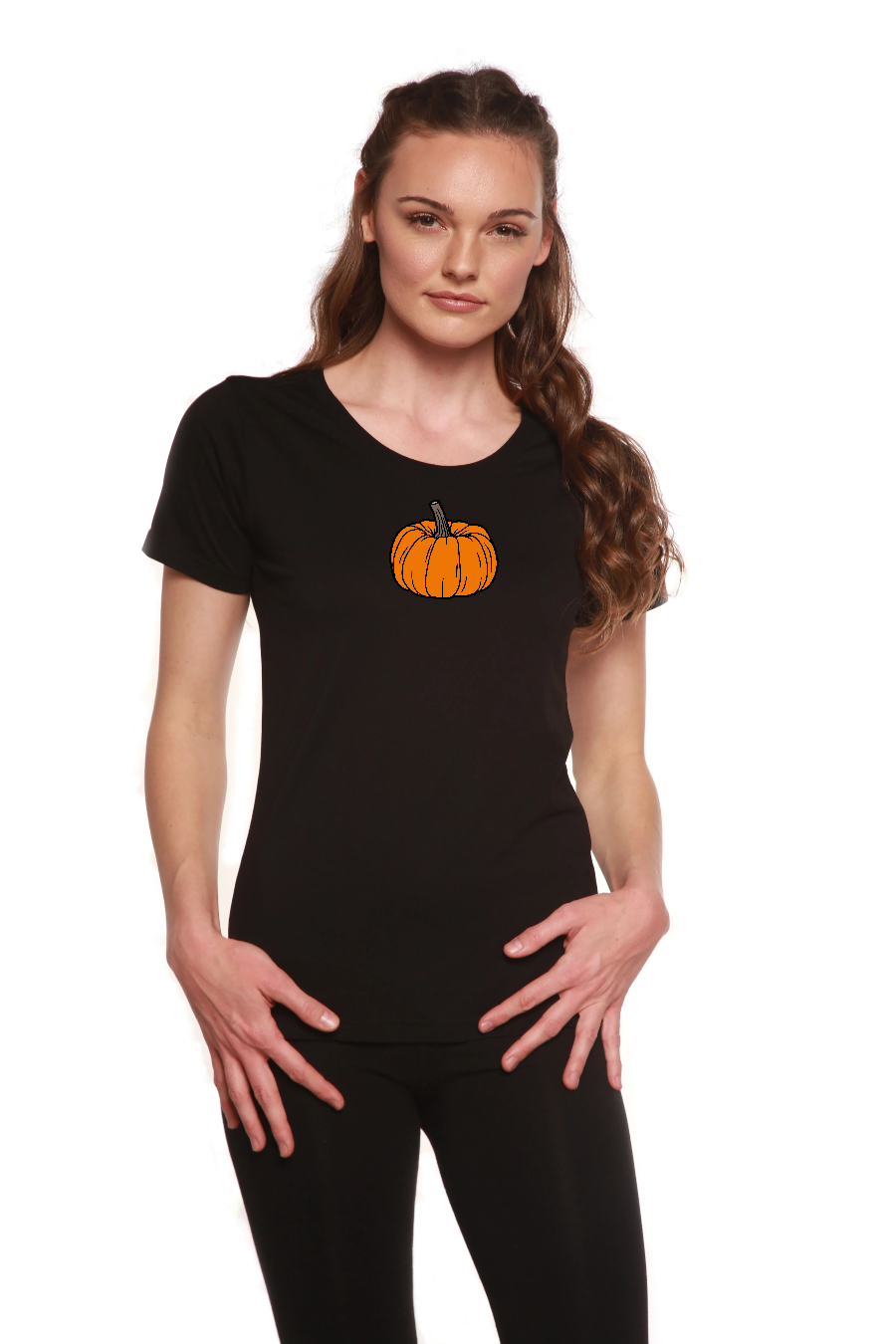 Pumpkin Women's Bamboo/Cotton Short Sleeve Scoop Neck Printed T-Shirt - The7Letter