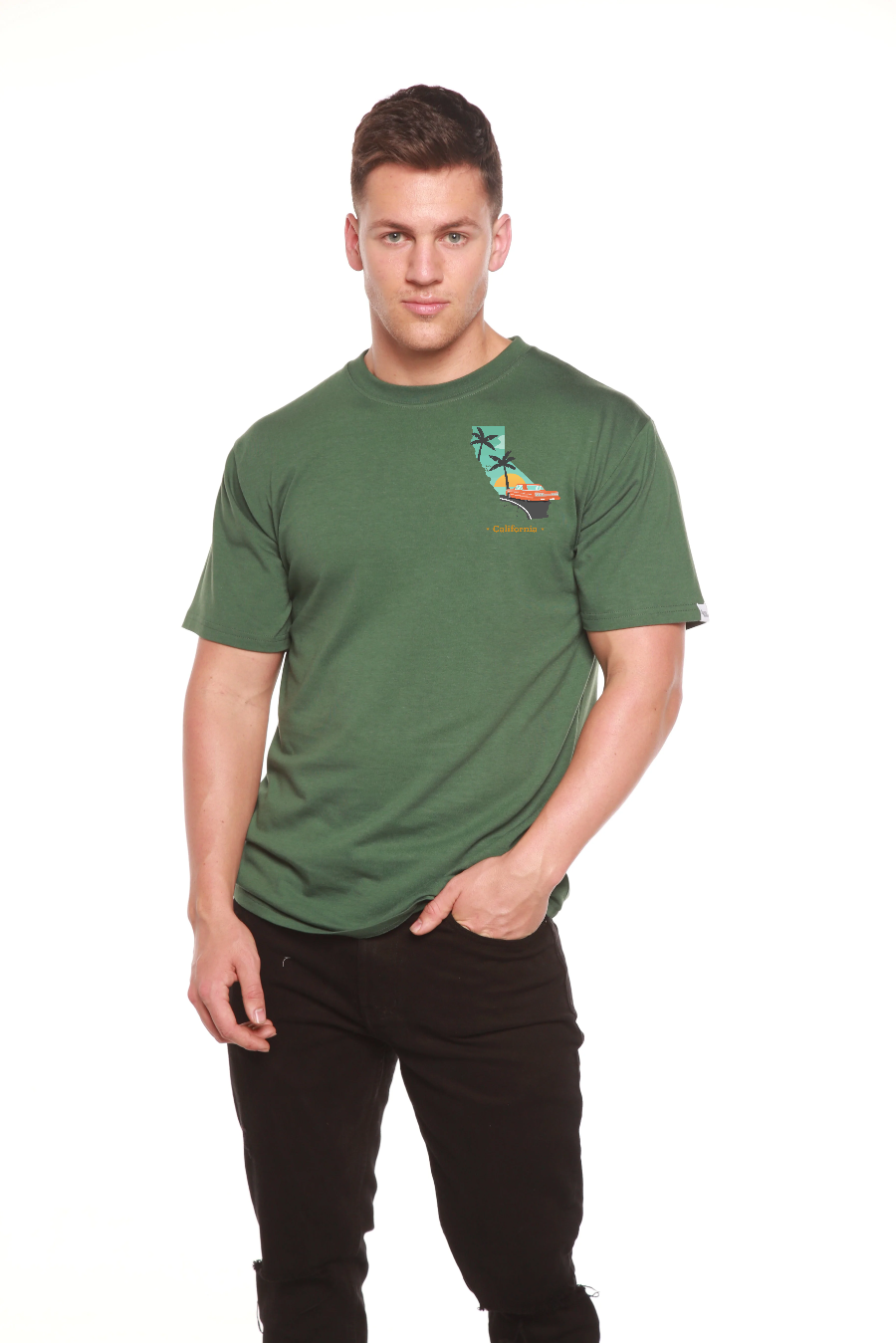 California Men's Bamboo Short Sleeve Graphic T-Shirt - The7Letter