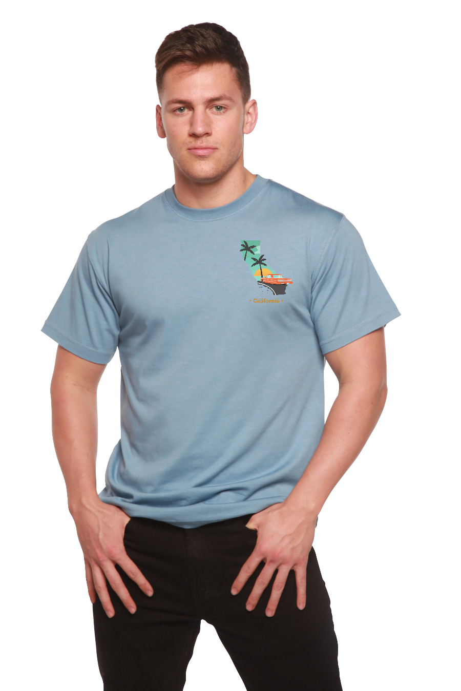 California Men's Bamboo Short Sleeve Graphic T-Shirt - The7Letter