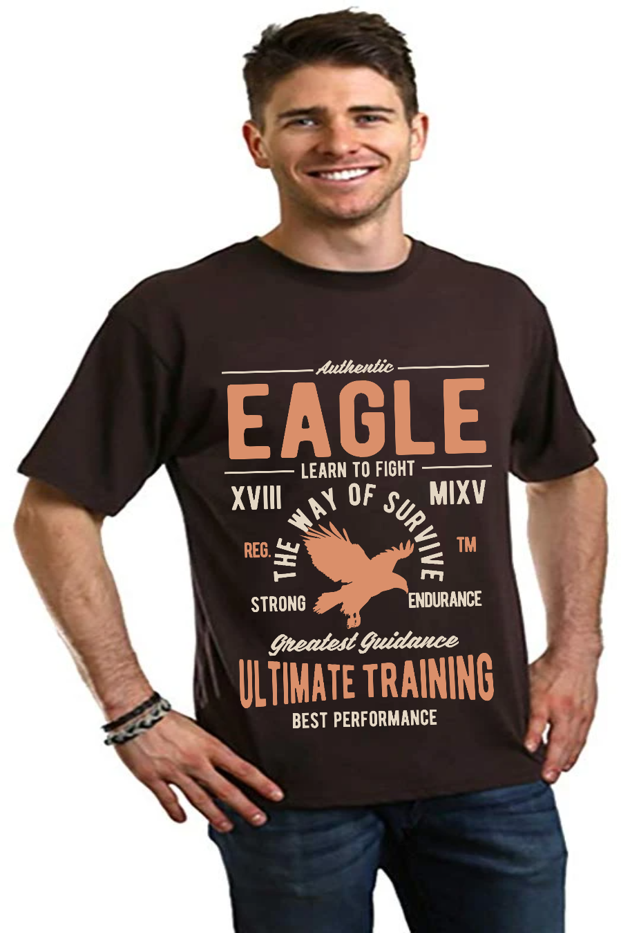 Eagle Men's Bamboo Viscose/Organic Cotton Short Sleeve Graphic T-Shirt - The7Letter