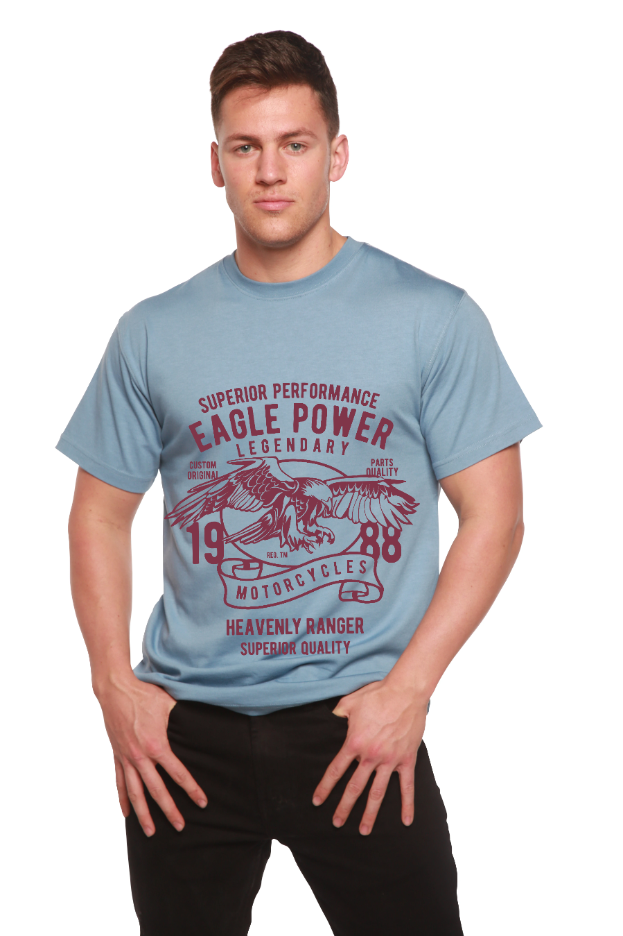 Eagle Power Men's Bamboo Viscose/Organic Cotton Short Sleeve Graphic T-Shirt - The7Letter