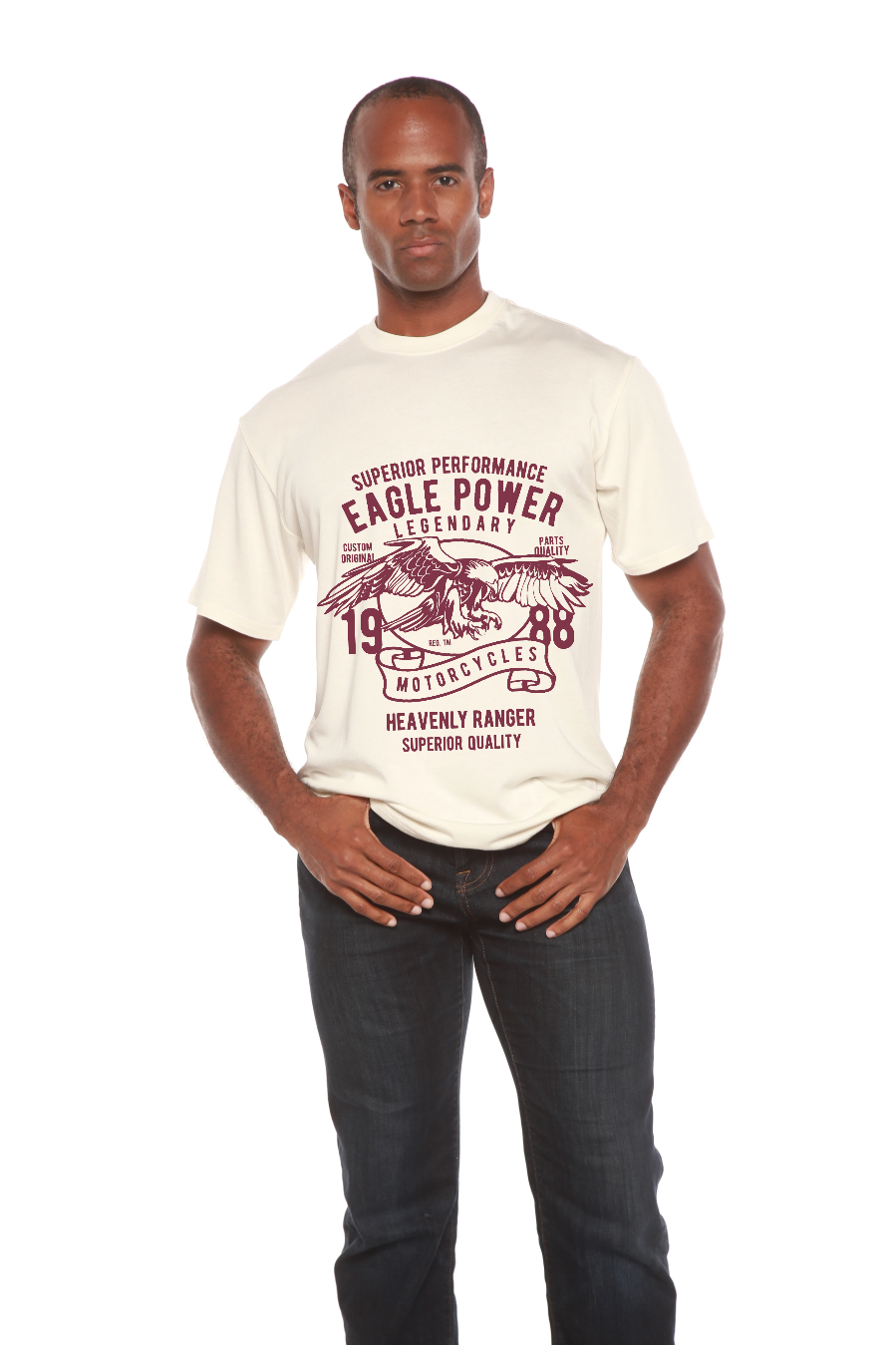 Eagle Power Men's Bamboo Viscose/Organic Cotton Short Sleeve Graphic T-Shirt - The7Letter