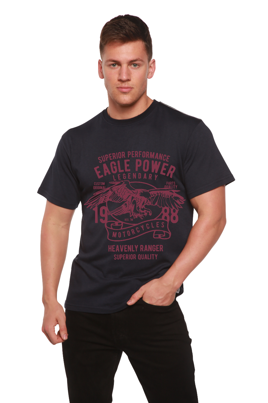 Eagle Power Men's Bamboo Viscose/Organic Cotton Short Sleeve Graphic T-Shirt - The7Letter