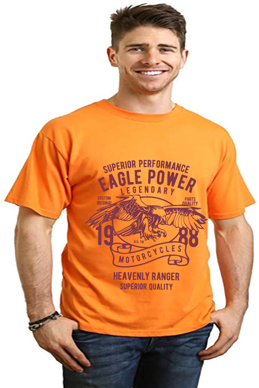 Eagle Power Men's Bamboo Viscose/Organic Cotton Short Sleeve Graphic T-Shirt - The7Letter