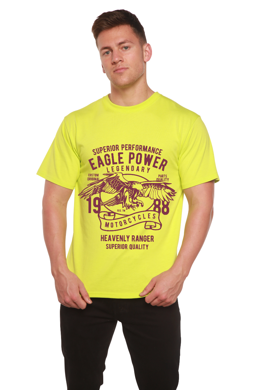 Eagle Power Men's Bamboo Viscose/Organic Cotton Short Sleeve Graphic T-Shirt - The7Letter