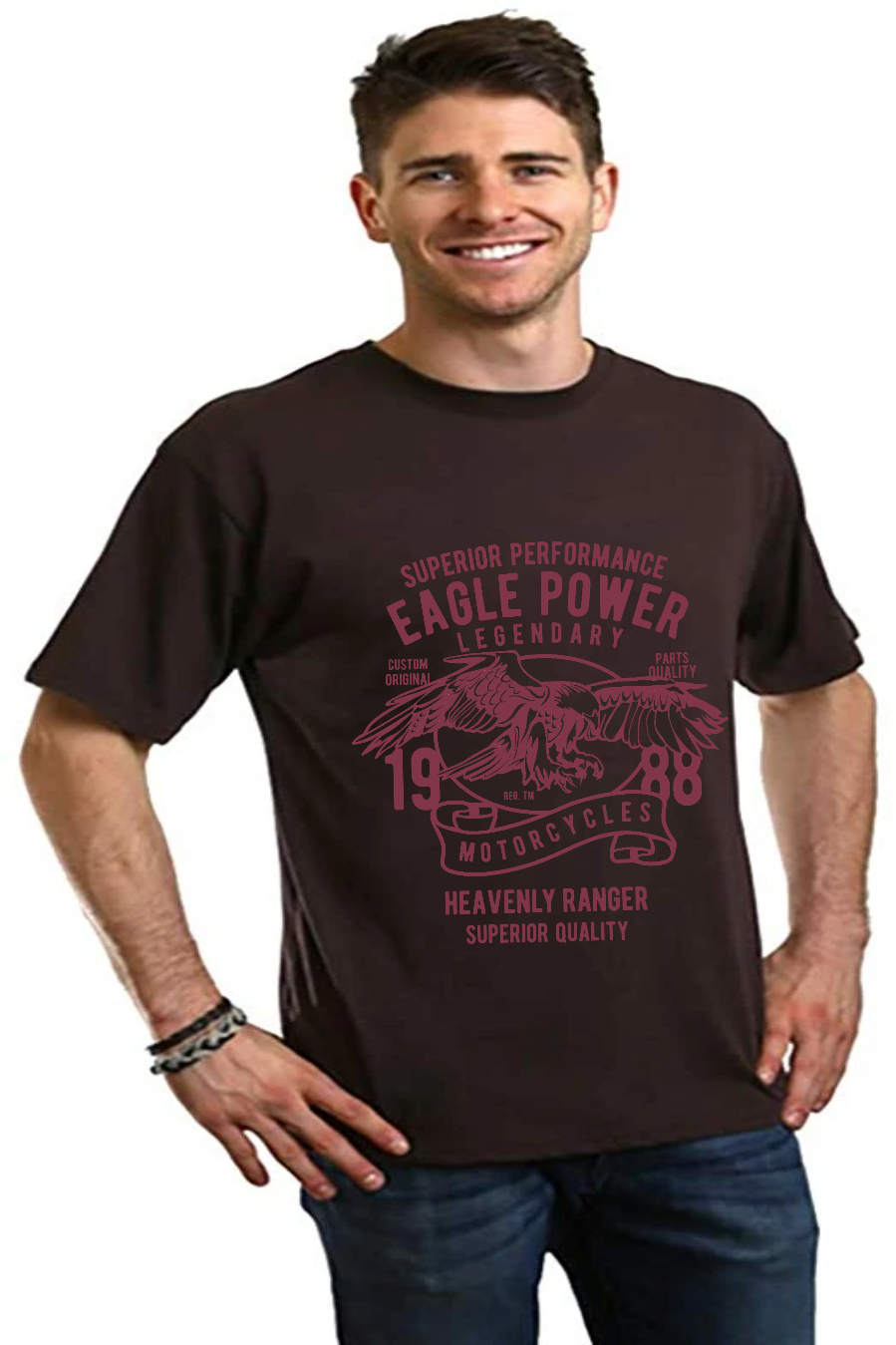 Eagle Power Men's Bamboo Viscose/Organic Cotton Short Sleeve Graphic T-Shirt - The7Letter