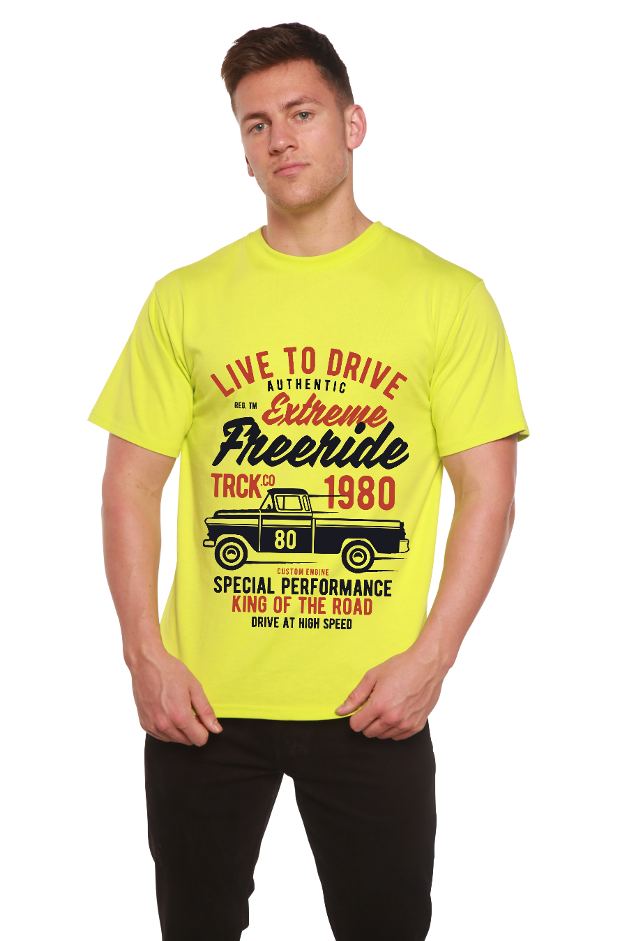 Extreme Freeride Men's Bamboo Viscose/Organic Cotton Short Sleeve Graphic T-Shirt - The7Letter