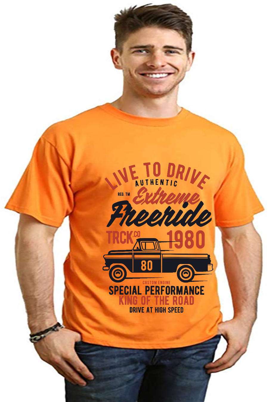 Extreme Freeride Men's Bamboo Viscose/Organic Cotton Short Sleeve Graphic T-Shirt - The7Letter