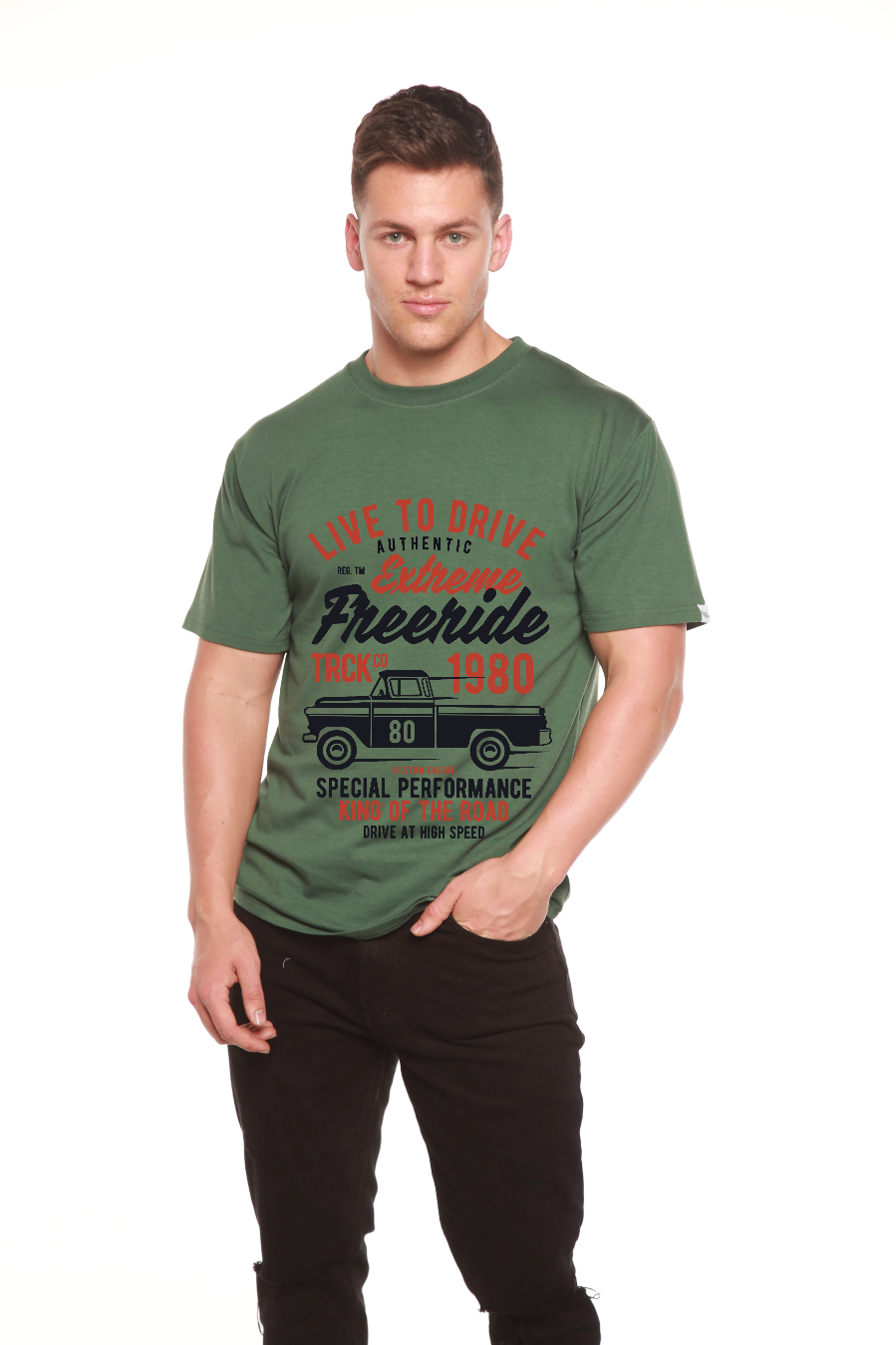 Extreme Freeride Men's Bamboo Viscose/Organic Cotton Short Sleeve Graphic T-Shirt - The7Letter