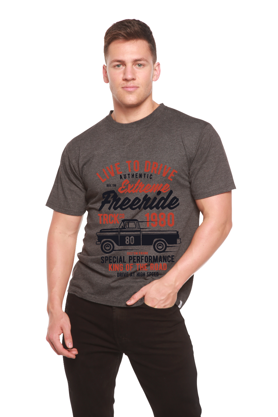 Extreme Freeride Men's Bamboo Viscose/Organic Cotton Short Sleeve Graphic T-Shirt - The7Letter