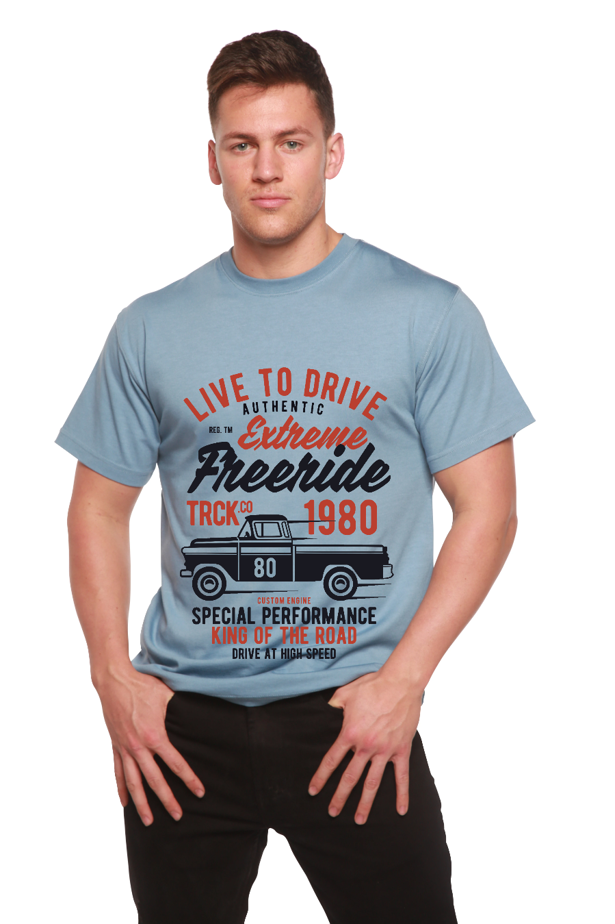 Extreme Freeride Men's Bamboo Viscose/Organic Cotton Short Sleeve Graphic T-Shirt - The7Letter