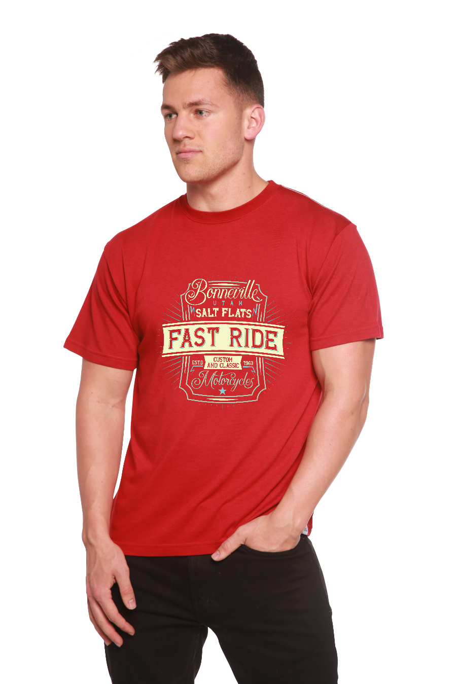 Fast Ride Men's Bamboo Viscose/Organic Cotton Short Sleeve Graphic T-Shirt - The7Letter