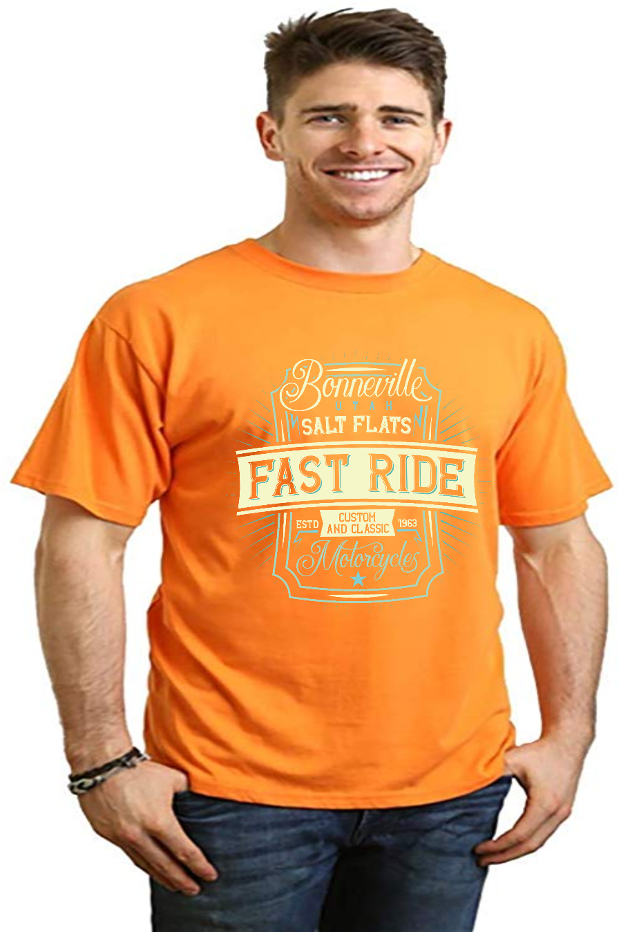 Fast Ride Men's Bamboo Viscose/Organic Cotton Short Sleeve Graphic T-Shirt - The7Letter
