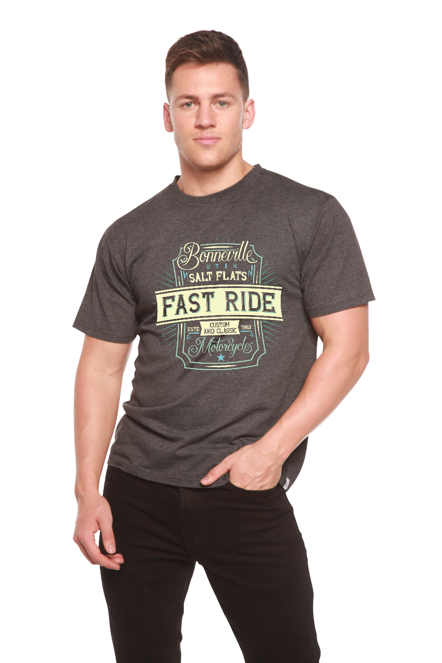 Fast Ride Men's Bamboo Viscose/Organic Cotton Short Sleeve Graphic T-Shirt - The7Letter