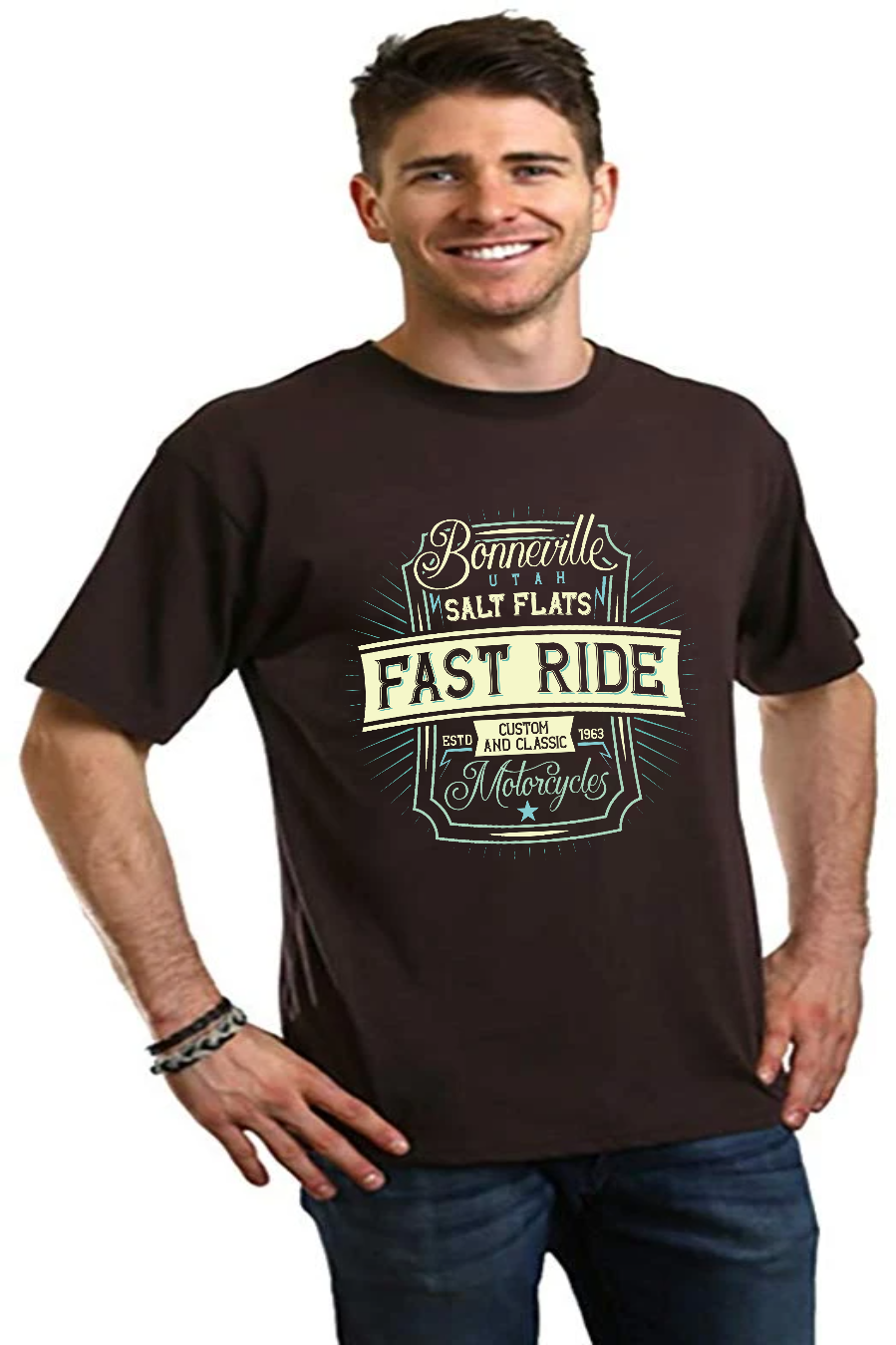 Fast Ride Men's Bamboo Viscose/Organic Cotton Short Sleeve Graphic T-Shirt - The7Letter