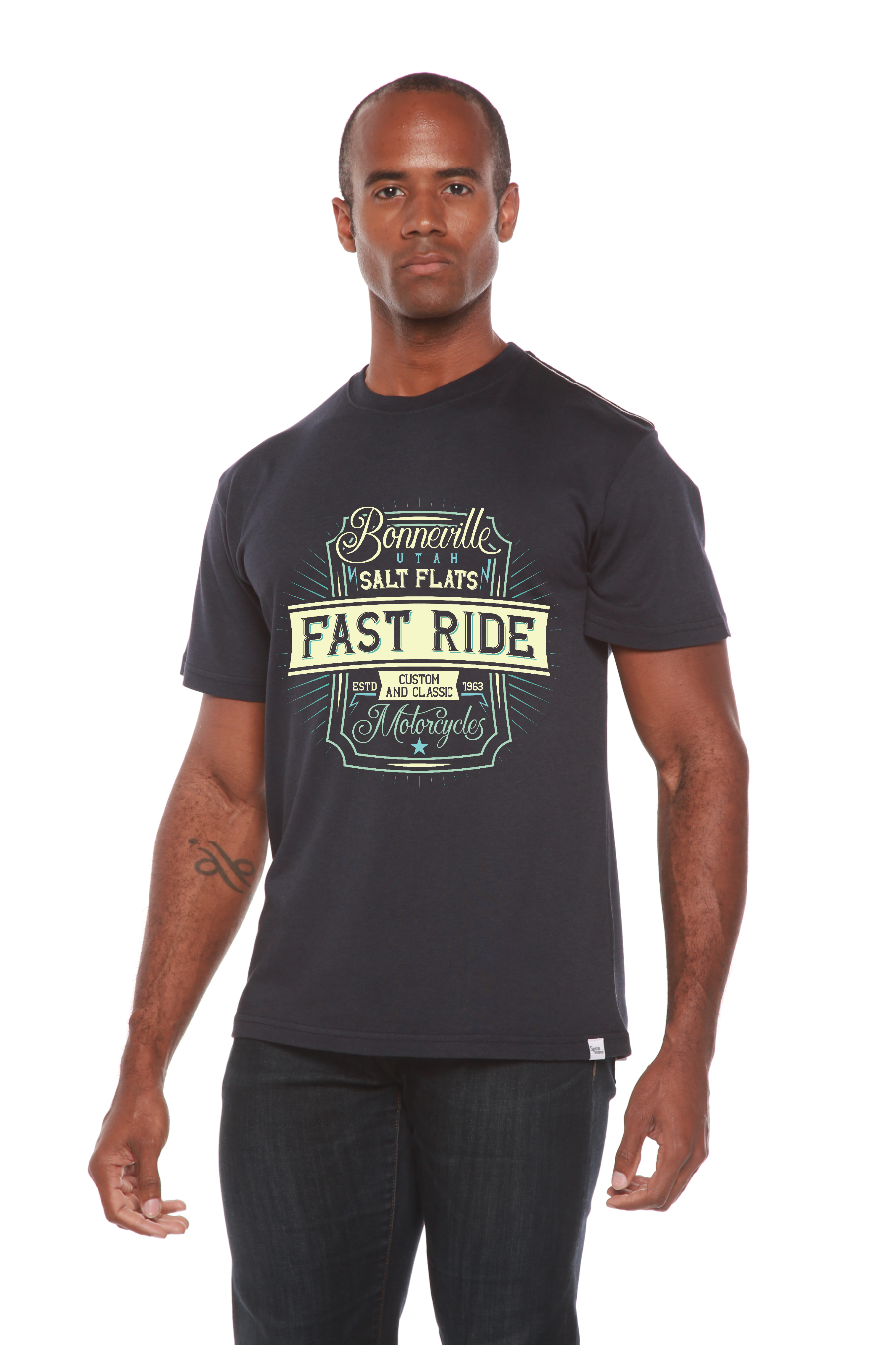 Fast Ride Men's Bamboo Viscose/Organic Cotton Short Sleeve Graphic T-Shirt - The7Letter