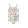 Vintage Girls 1 Piece Swimsuit | UPF + Recycled - Fern Plaid - The7Letter