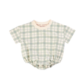 Bubble Romper | Organic Cotton Jersey - Fern Plaid - The7Letter