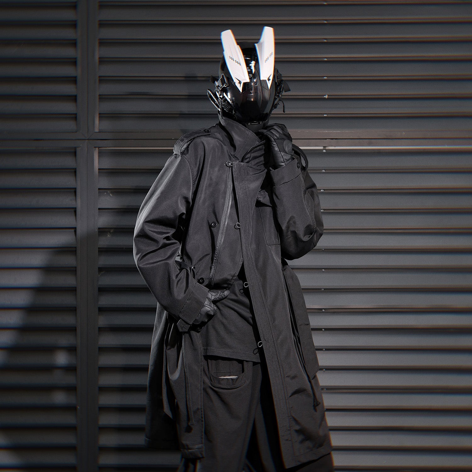 HiJ38 I-Tech Anorak Trench Coat