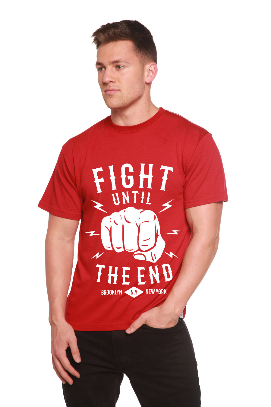 Fight Until Men's Bamboo Viscose/Organic Cotton Short Sleeve Graphic T-Shirt - The7Letter