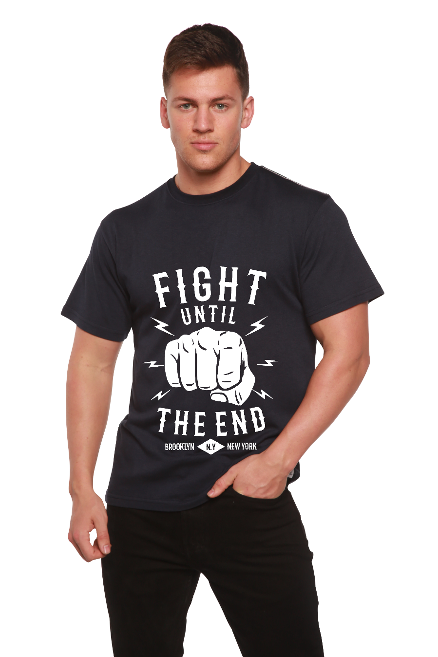 Fight Until Men's Bamboo Viscose/Organic Cotton Short Sleeve Graphic T-Shirt - The7Letter