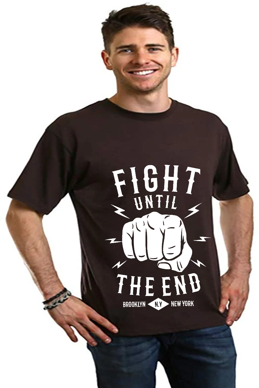Fight Until Men's Bamboo Viscose/Organic Cotton Short Sleeve Graphic T-Shirt - The7Letter