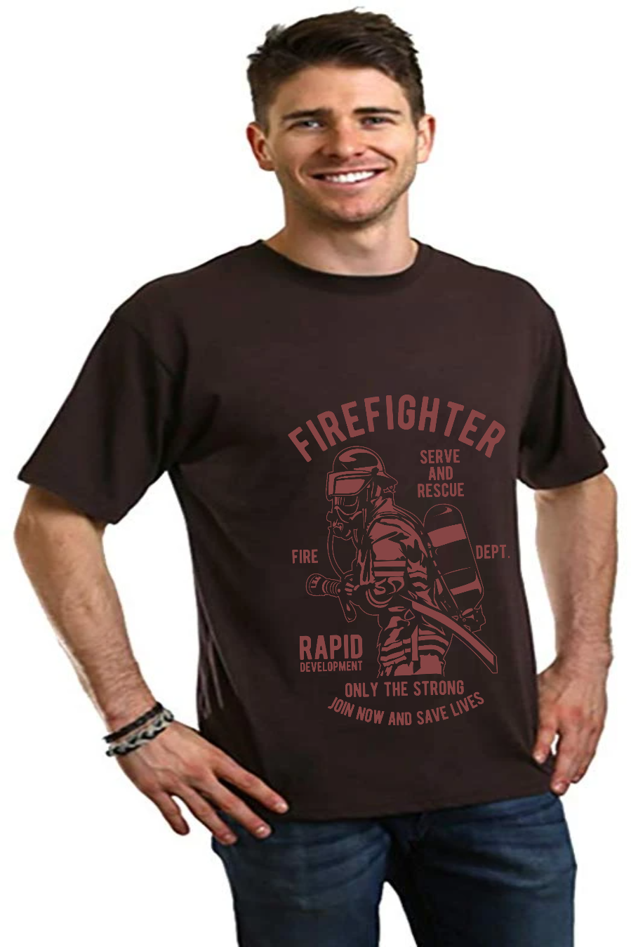 Firefighter Dept Men's Bamboo Viscose/Organic Cotton Short Sleeve Graphic T-Shirt - The7Letter