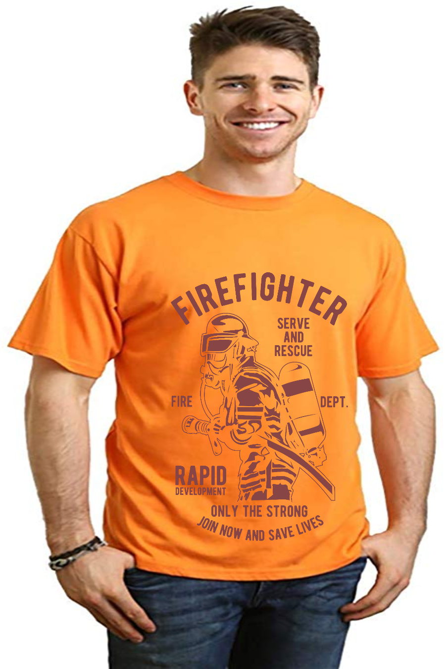 Firefighter Dept Men's Bamboo Viscose/Organic Cotton Short Sleeve Graphic T-Shirt - The7Letter