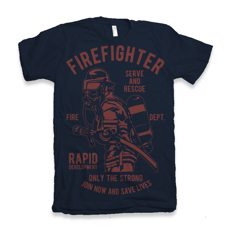 Firefighter Dept Men's Bamboo Viscose/Organic Cotton Short Sleeve Graphic T-Shirt - The7Letter