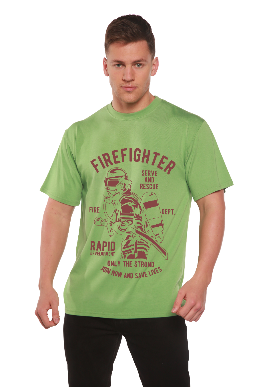 Firefighter Dept Men's Bamboo Viscose/Organic Cotton Short Sleeve Graphic T-Shirt - The7Letter