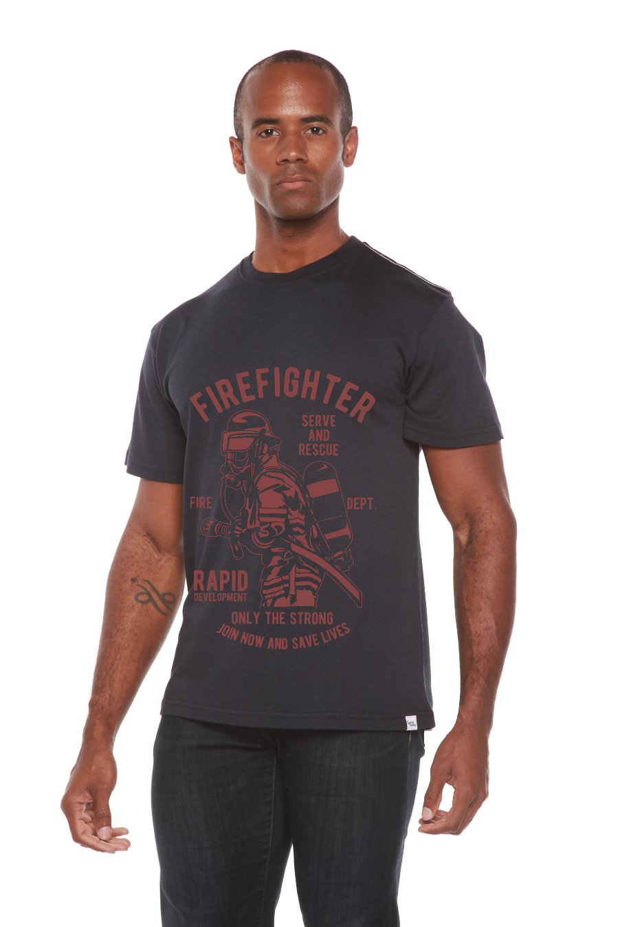 Firefighter Dept Men's Bamboo Viscose/Organic Cotton Short Sleeve Graphic T-Shirt - The7Letter