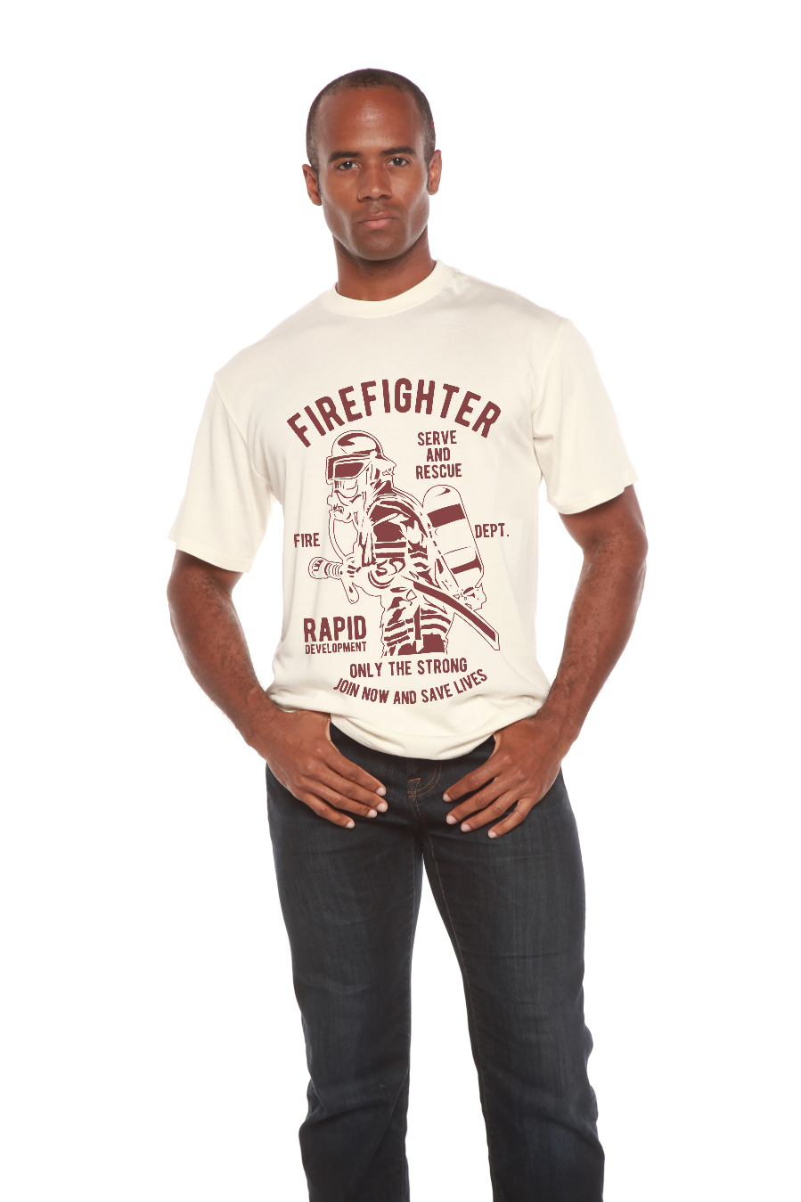 Firefighter Dept Men's Bamboo Viscose/Organic Cotton Short Sleeve Graphic T-Shirt - The7Letter