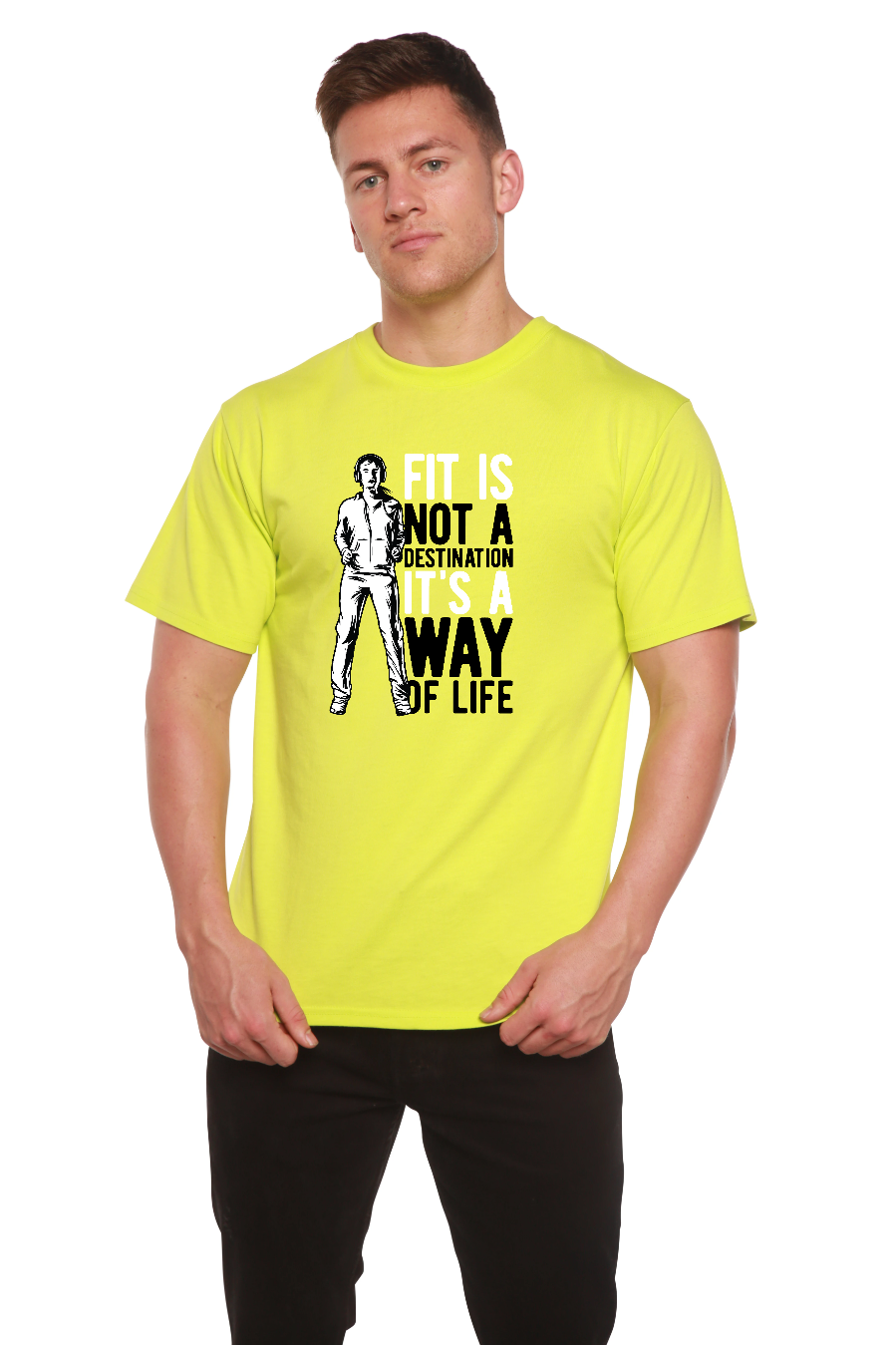 Fit is not a destination Men's Bamboo Viscose/Organic Cotton Short Sleeve Graphic T-Shirt - The7Letter