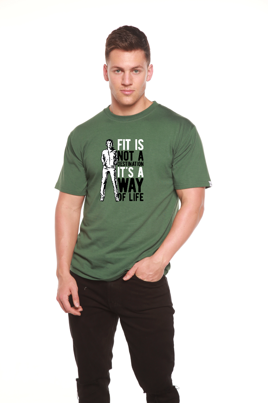 Fit is not a destination Men's Bamboo Viscose/Organic Cotton Short Sleeve Graphic T-Shirt - The7Letter