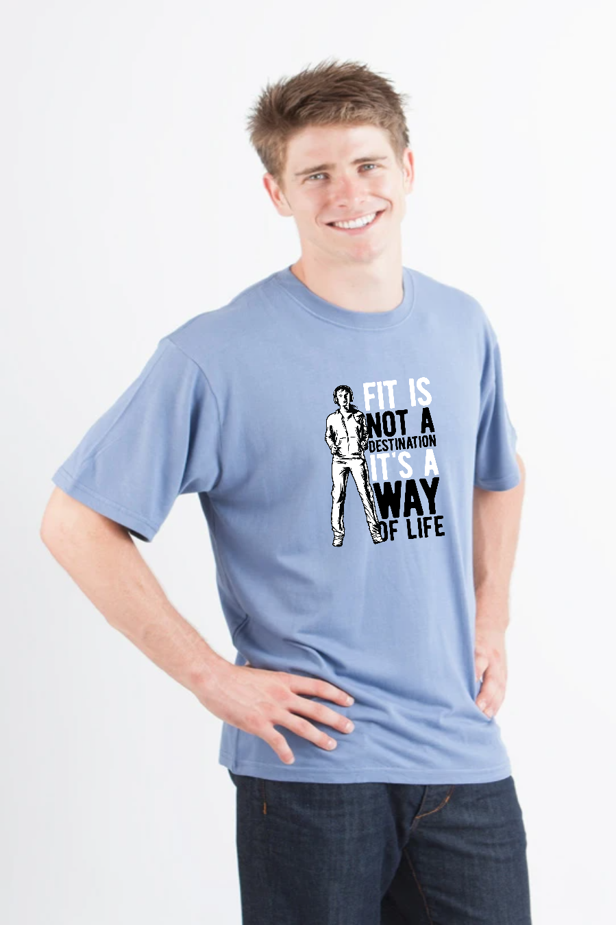 Fit is not a destination Men's Bamboo Viscose/Organic Cotton Short Sleeve Graphic T-Shirt - The7Letter