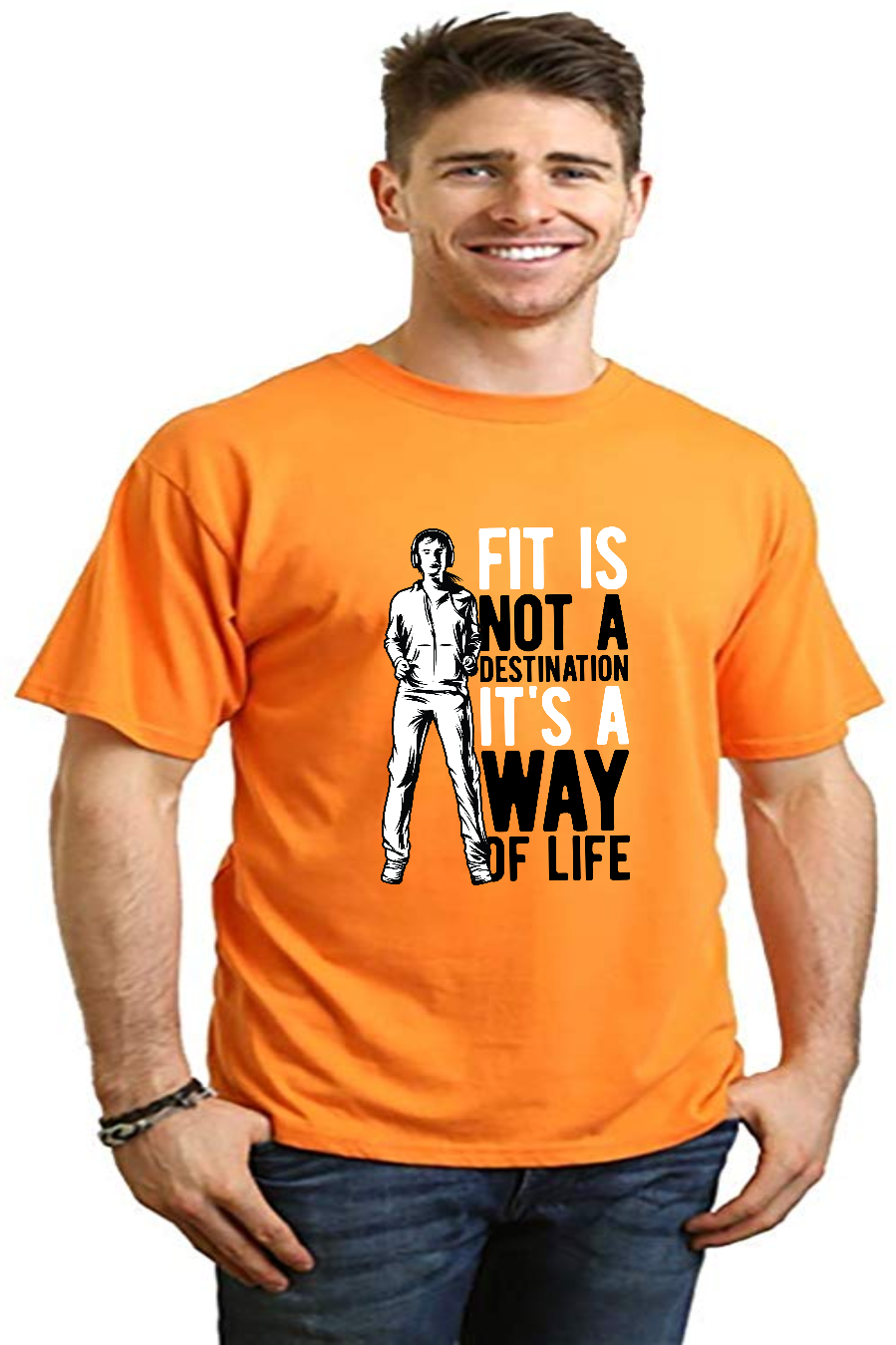 Fit is not a destination Men's Bamboo Viscose/Organic Cotton Short Sleeve Graphic T-Shirt - The7Letter