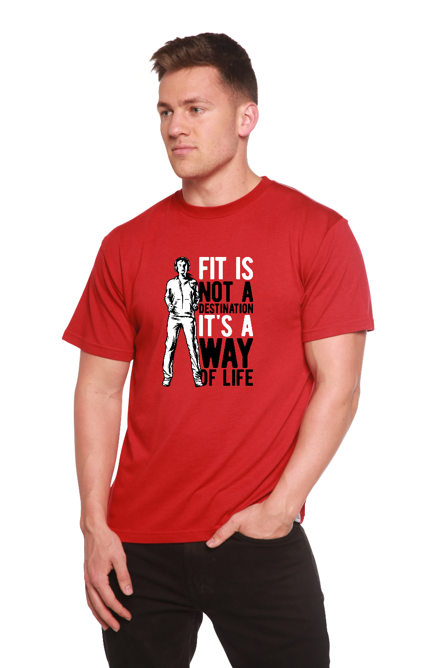 Fit is not a destination Men's Bamboo Viscose/Organic Cotton Short Sleeve Graphic T-Shirt - The7Letter