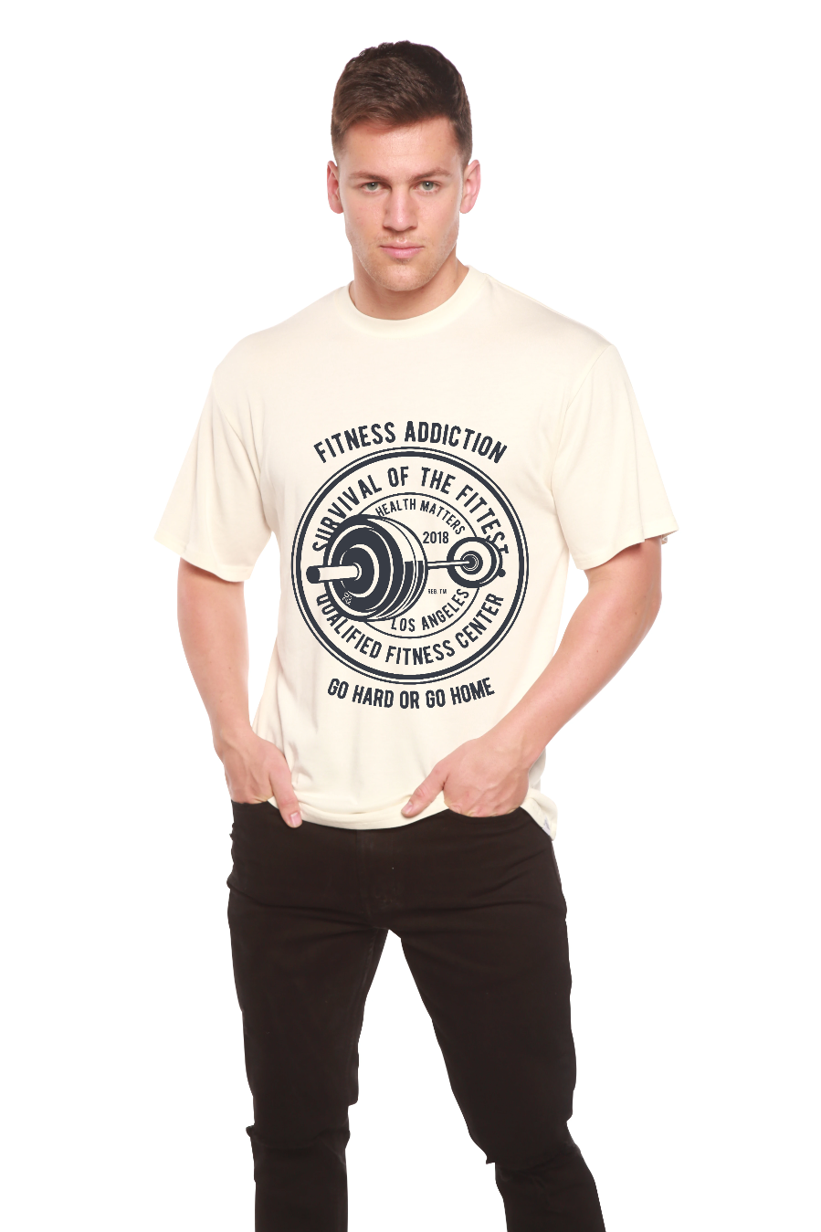 Fitness Addiction Men's Bamboo Viscose/Organic Cotton Short Sleeve Graphic T-Shirt - The7Letter