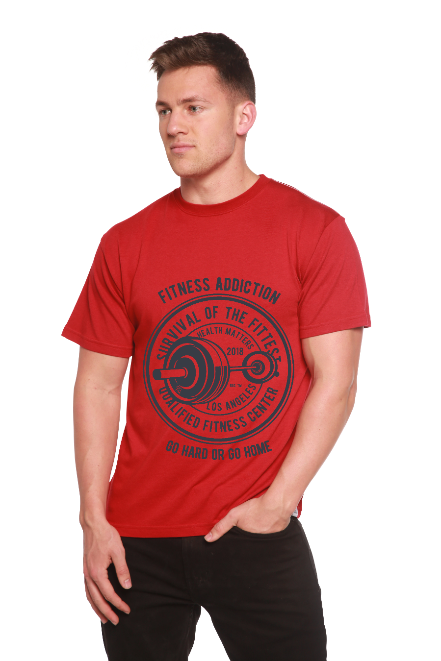 Fitness Addiction Men's Bamboo Viscose/Organic Cotton Short Sleeve Graphic T-Shirt - The7Letter