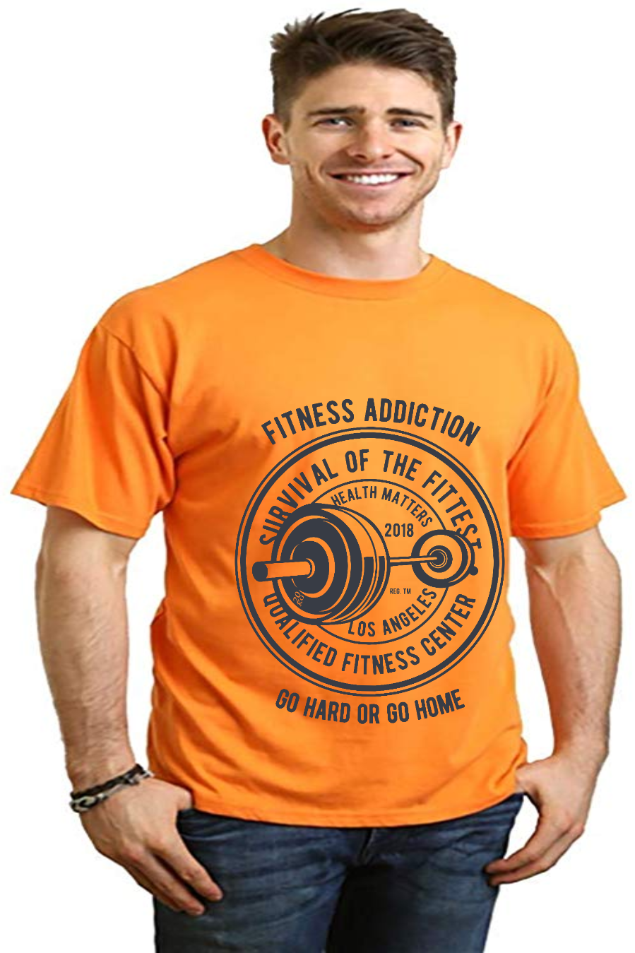 Fitness Addiction Men's Bamboo Viscose/Organic Cotton Short Sleeve Graphic T-Shirt - The7Letter
