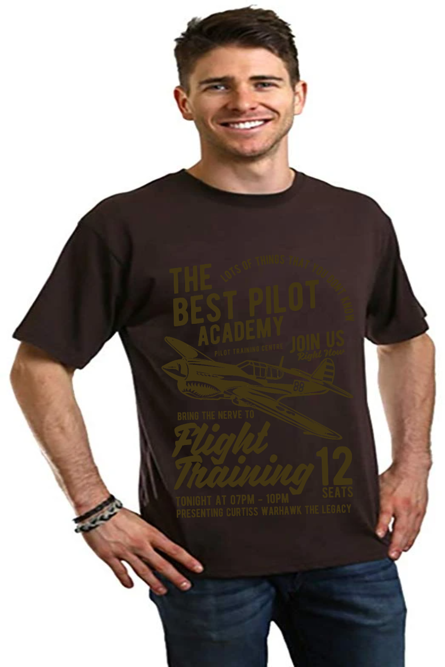 Flight Training Men's Bamboo Viscose/Organic Cotton Short Sleeve Graphic T-Shirt - The7Letter